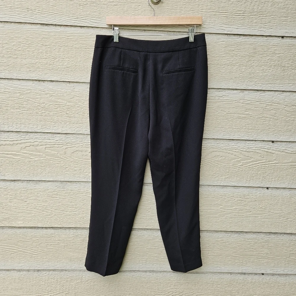 J. Crew black French girl slim crop pant in 365 crepe size 10